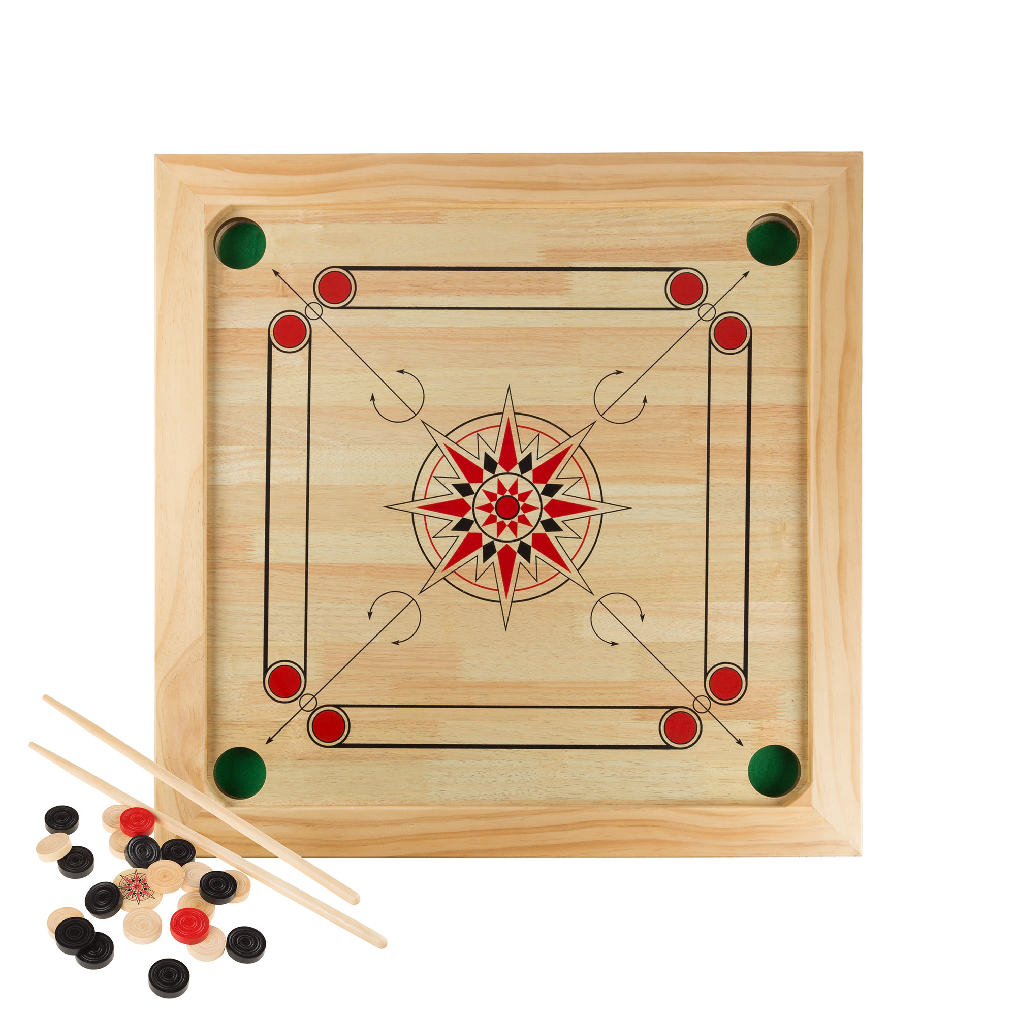 Hey! Play! Carrom Board Game Set with Accessories & Reviews | Wayfair